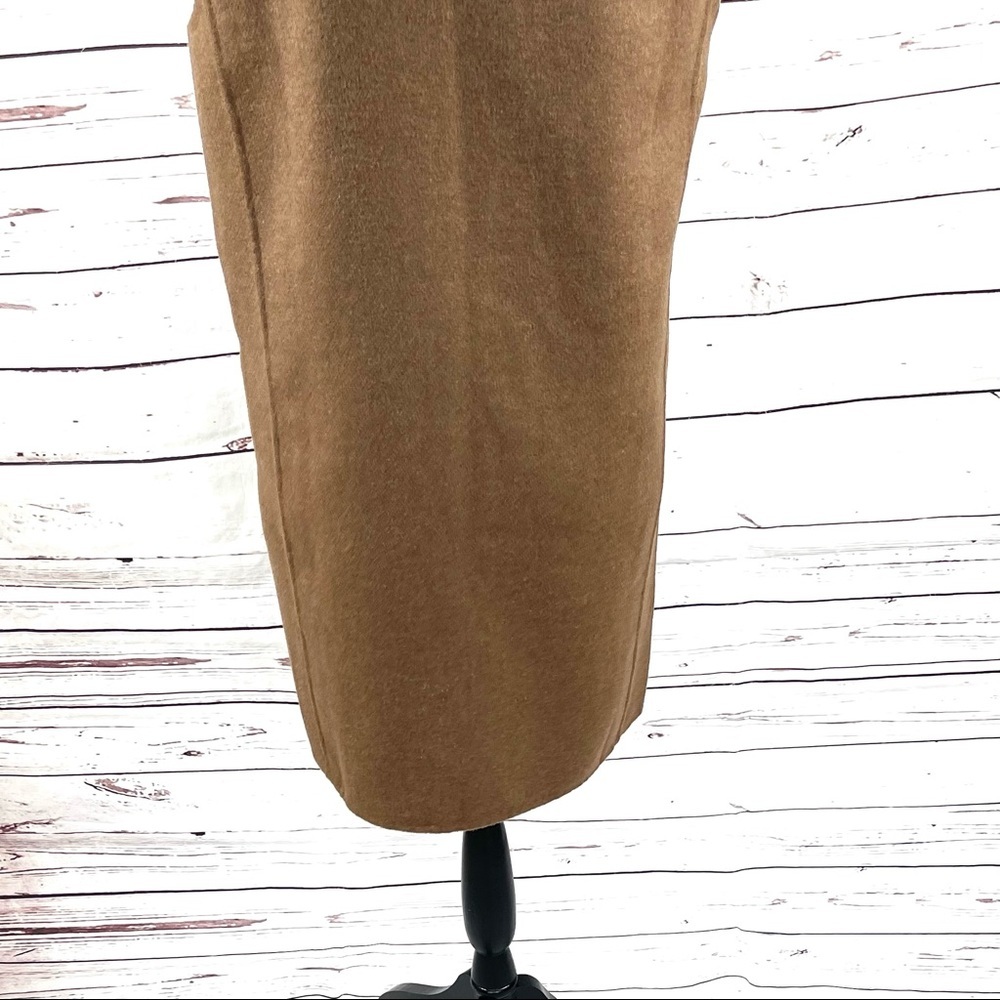 Talbots Double Faced Open Vest Long Shawl Collar Tan/Blue Wool Blend Size S‎ - Picture 7 of 10